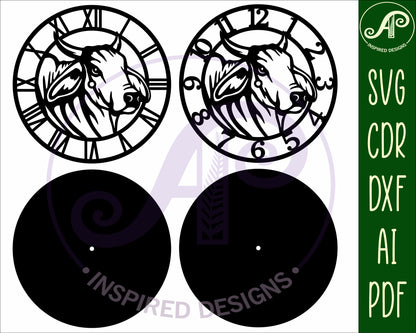 Brahma Bull head clock template design