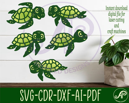 Turtle designs, 5 two layer shapes