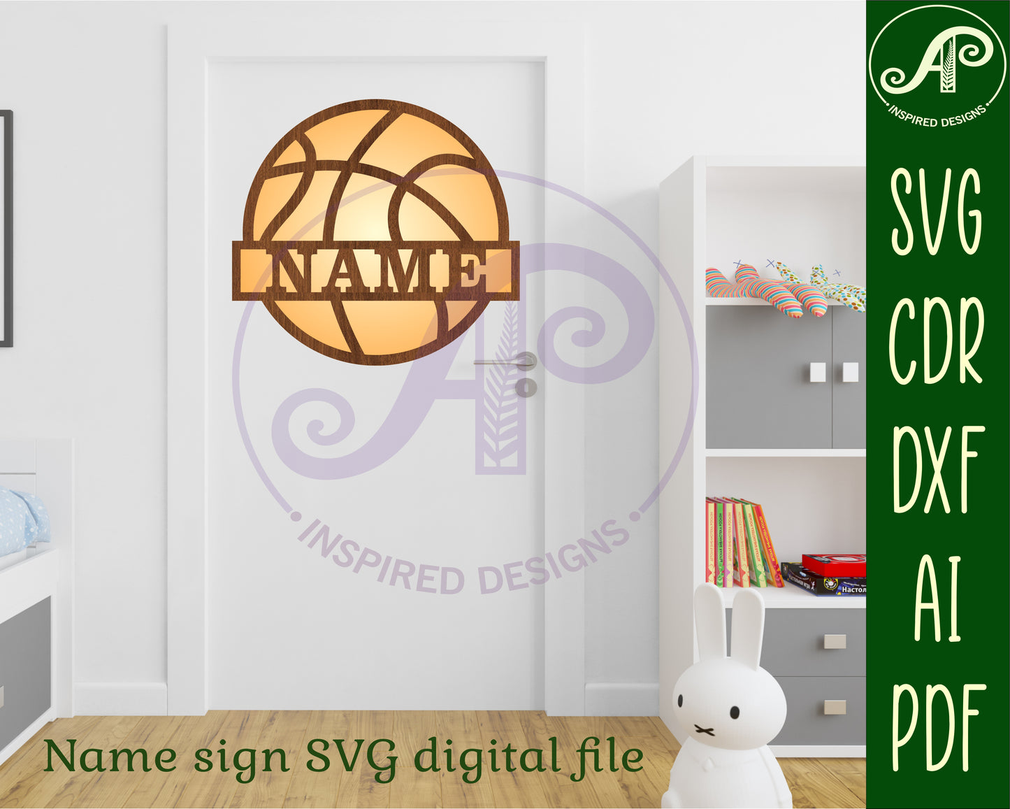 Basketball shape name sign SVG / DXF / AI / PDF / CDR