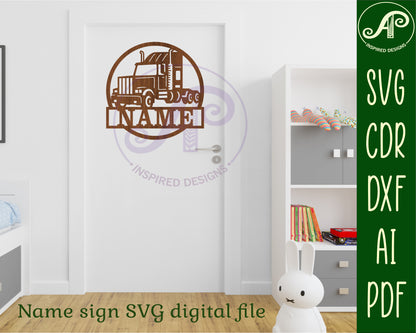 Truck name wall sign. SVG / DXF / AI / PDF / CDR