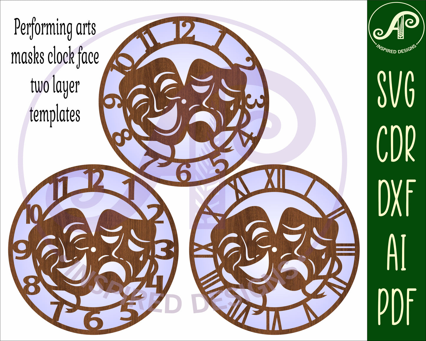 Performing arts wall clock template designs