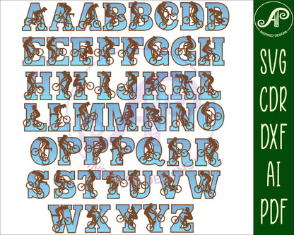 BMX alphabet letter set. 50 letter options