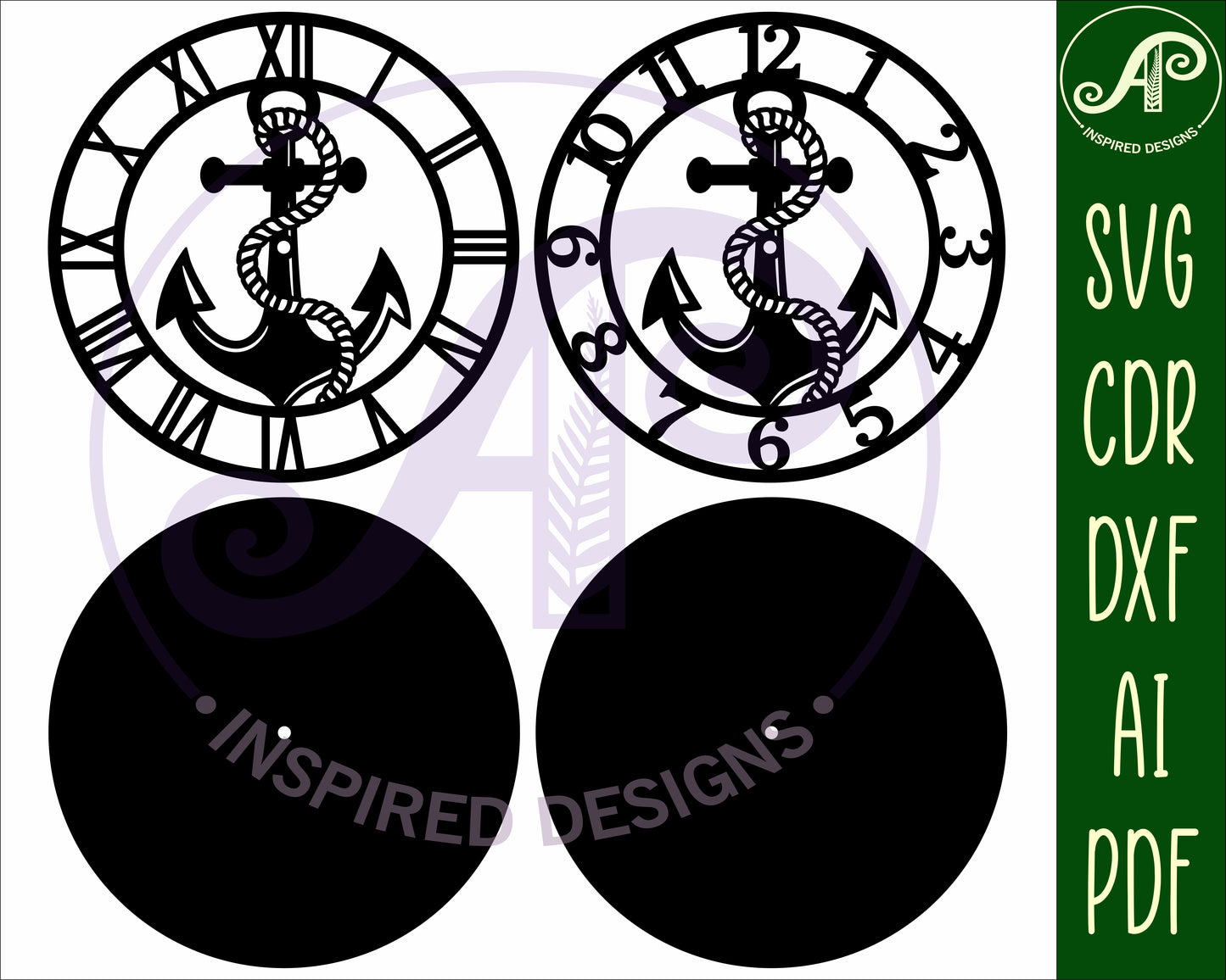 Anchor nautical wall clock template designs