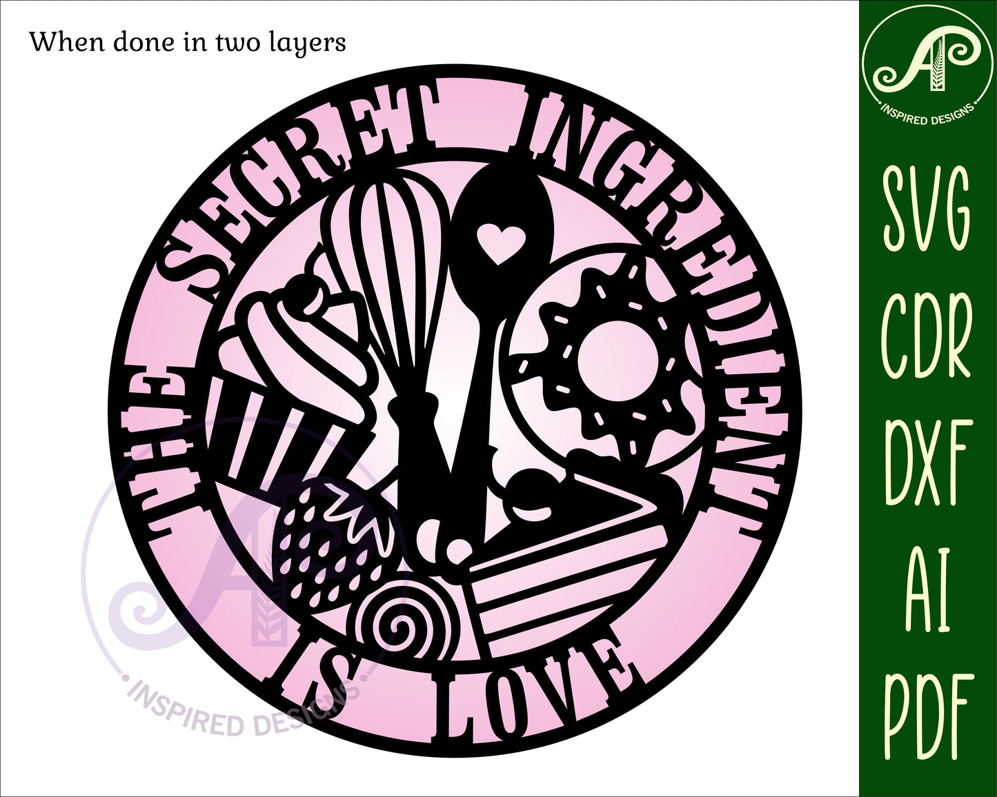 The secret ingredient wall sign design SVG / DXF / AI / PDF / CDR