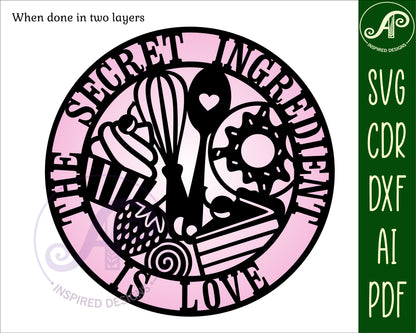 The secret ingredient wall sign design SVG / DXF / AI / PDF / CDR