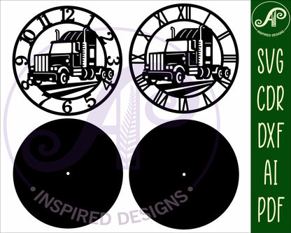 Semi Truck wall clock template designs