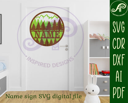 Forest name wall sign. SVG / DXF / AI / PDF / CDR