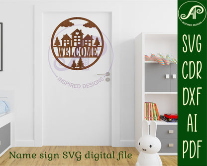 Houses name wall sign. SVG / DXF / AI / PDF / CDR