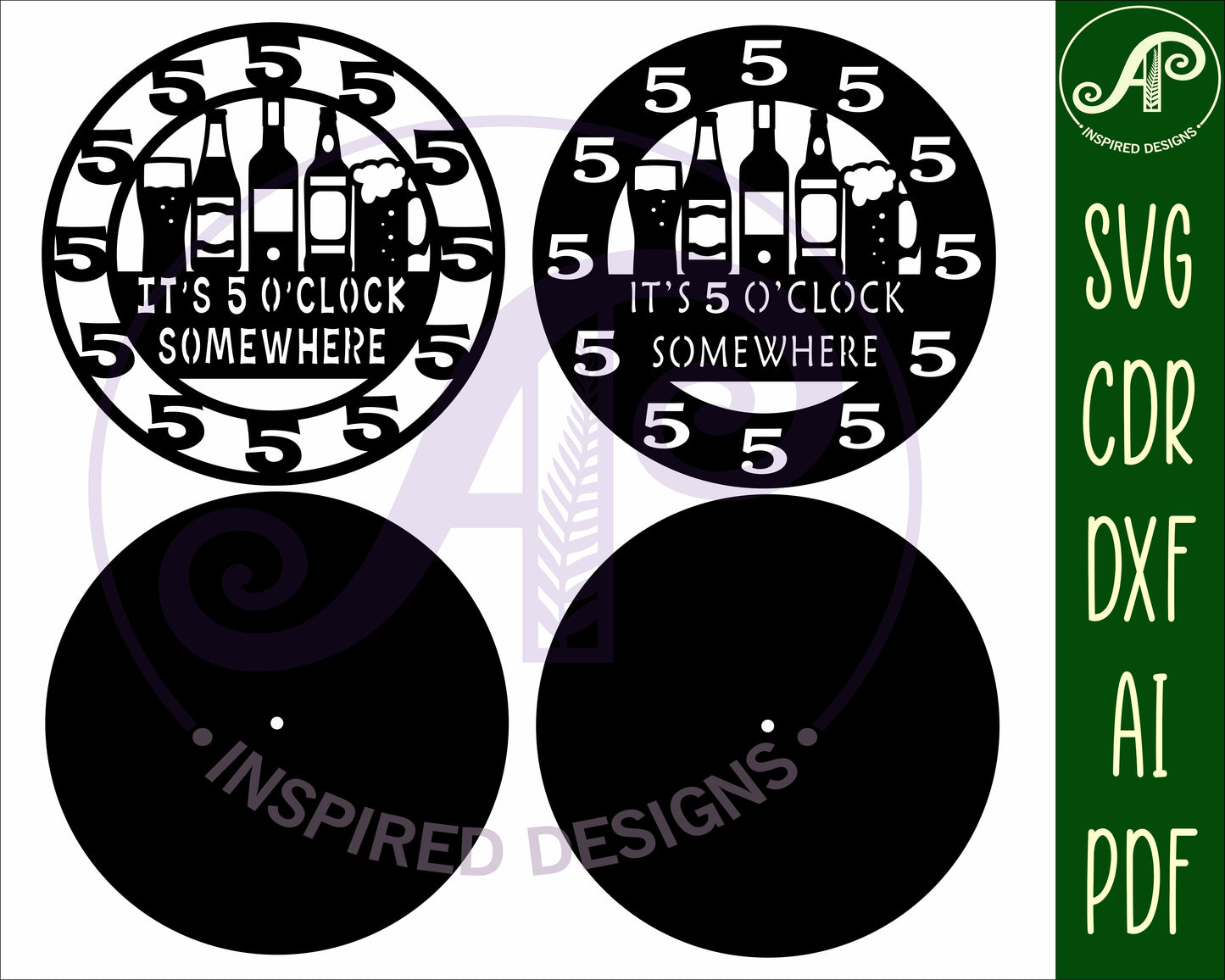 5 o'clock somewhere wall clock template designs