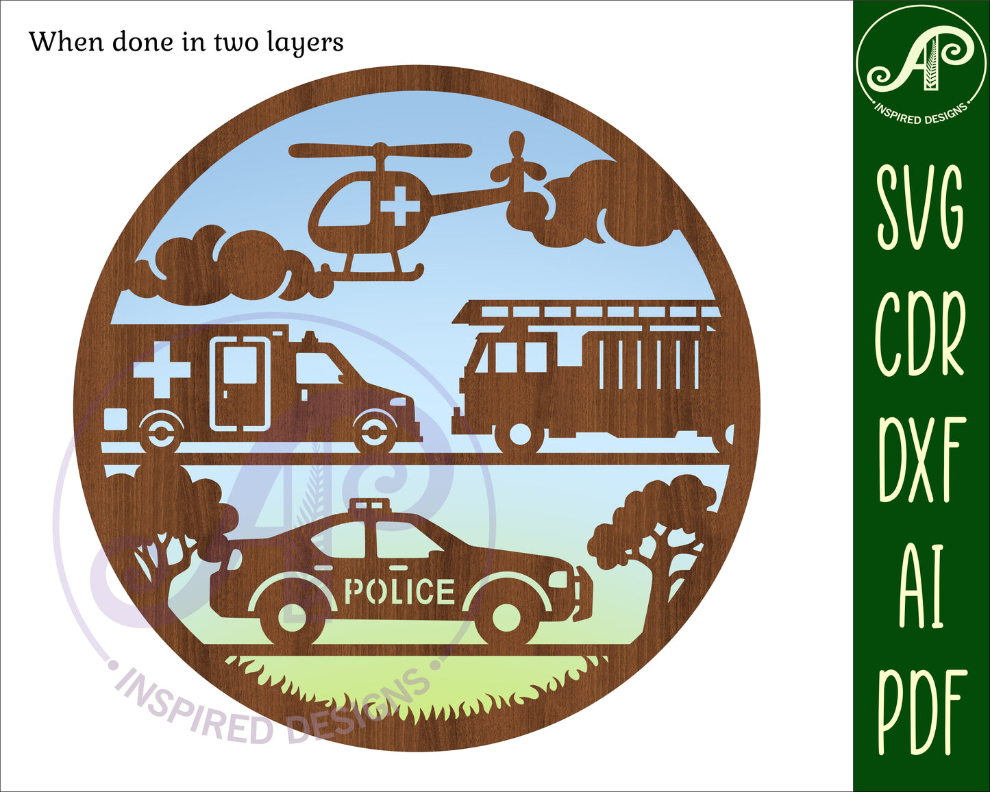 Rescue vehicle wall sign design SVG / DXF / AI / PDF / CDR