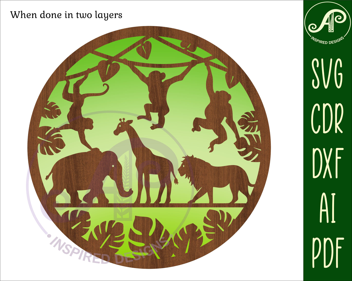 Wild animals wall sign design SVG / DXF / AI / PDF / CDR