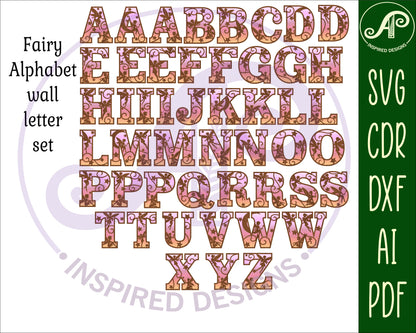 Fairy alphabet letter set. 49 letter options