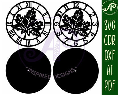 Maple leaf wall clock template design