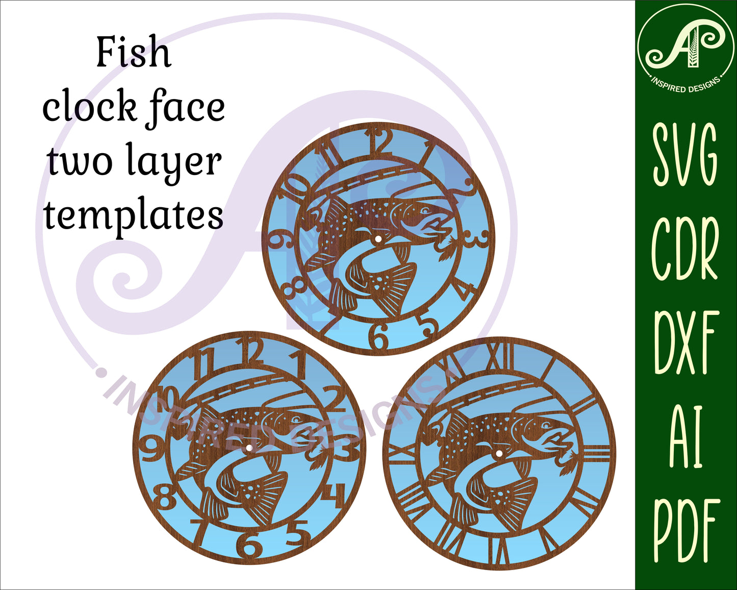 Fish clock template design