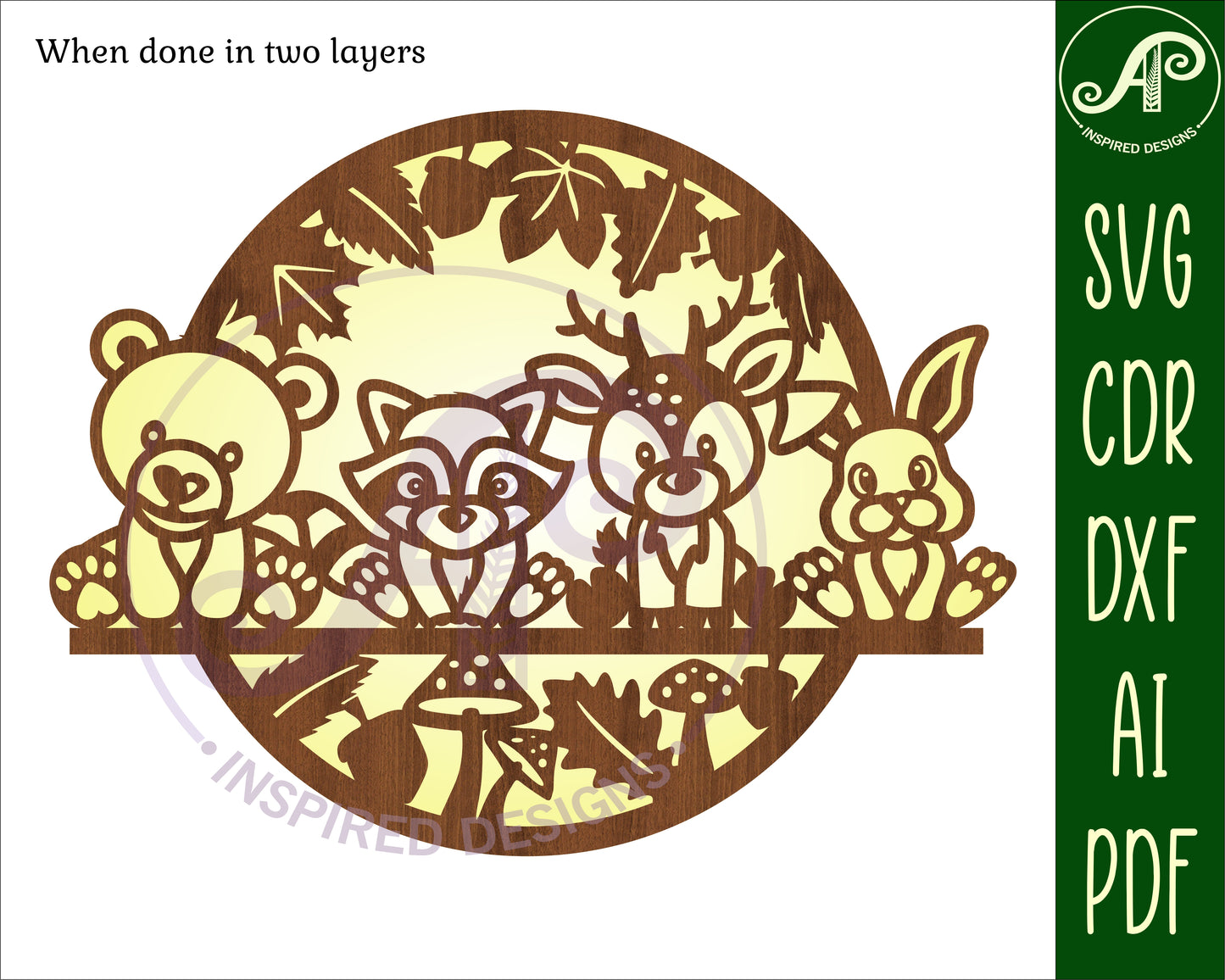 Cute woodland animal wall sign design SVG / DXF / AI / PDF / CDR