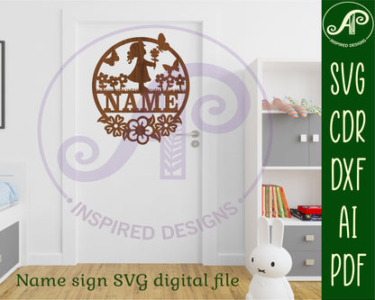 Little girl name wall sign. SVG / DXF / AI / PDF / CDR