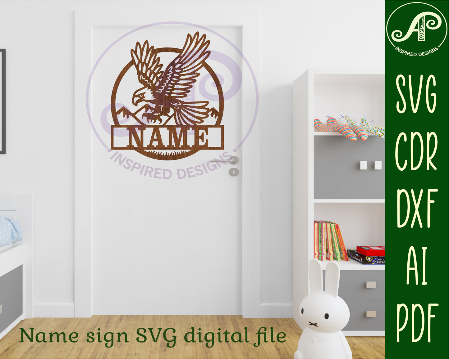 Eagle name wall sign. SVG / DXF / AI / PDF / CDR