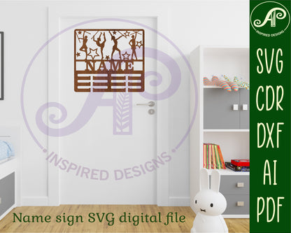 Majorette medal holder sign. SVG / DXF / AI / PDF / CDR