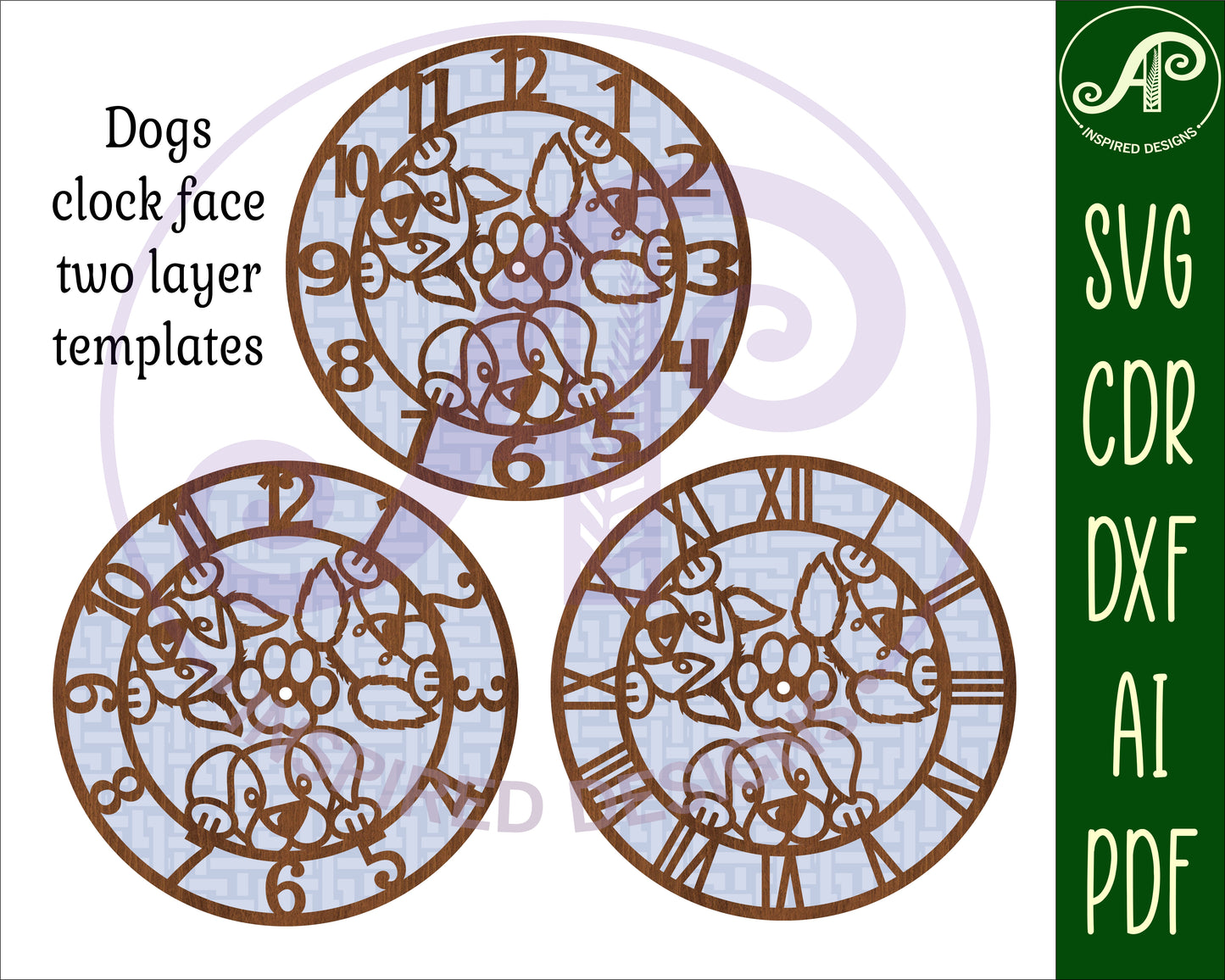 Dogs clock template design