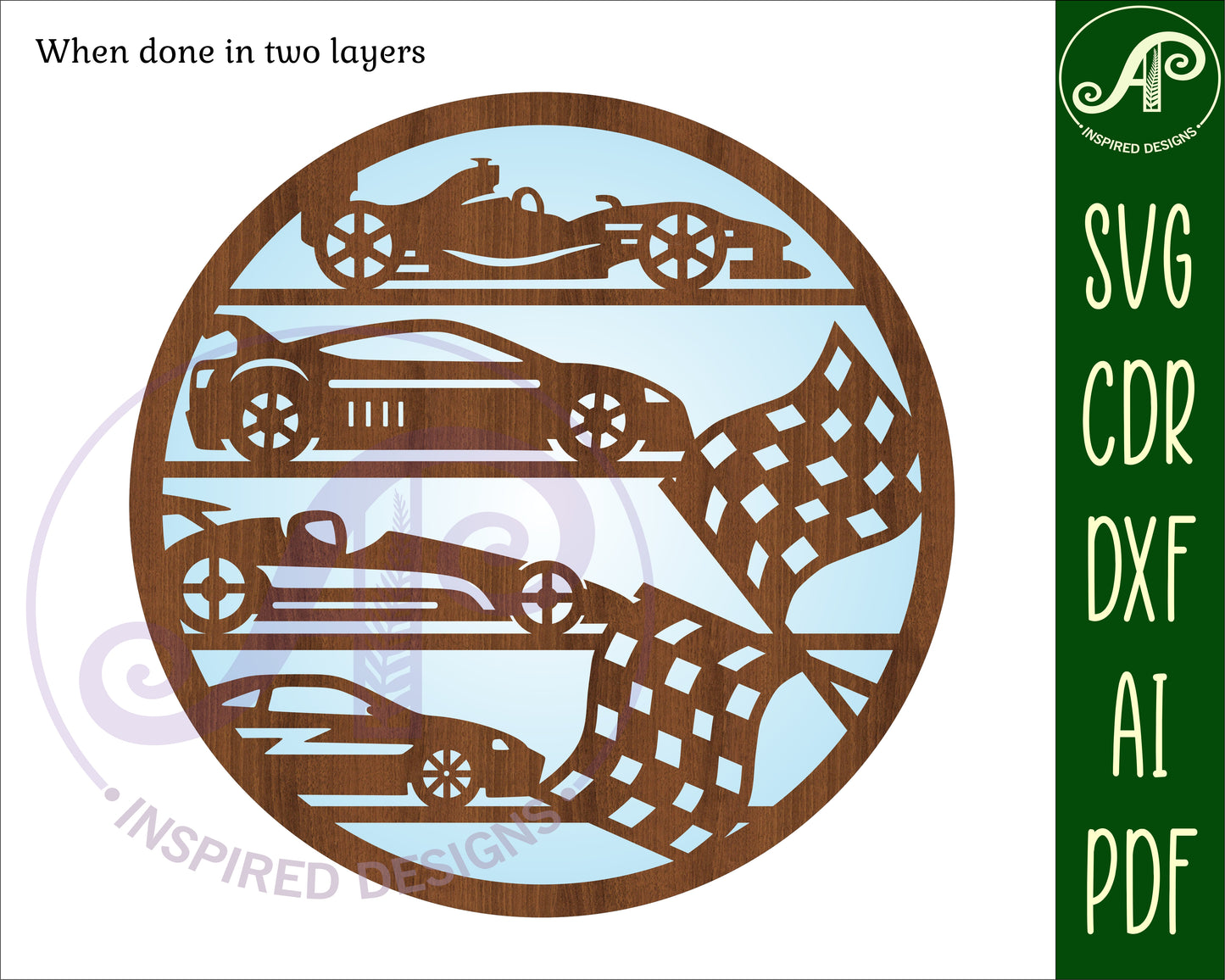 Race car wall sign design SVG / DXF / AI / PDF / CDR