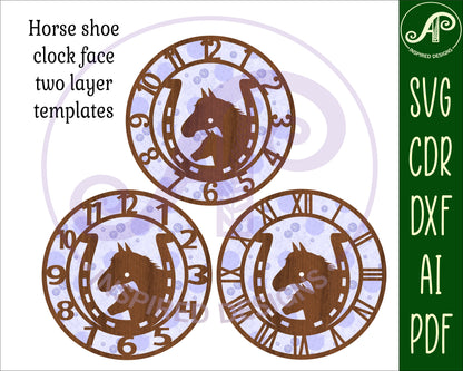 Horse shoe clock template design