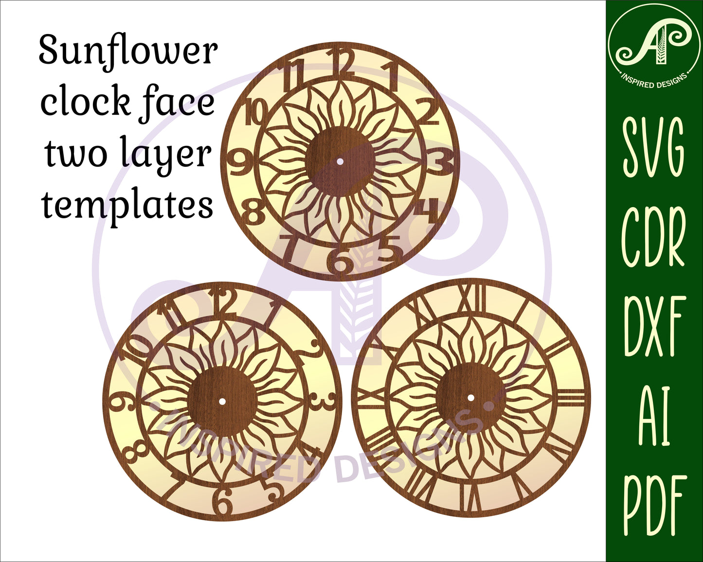 Sunflower clock template design