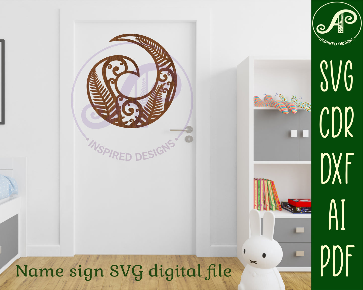 Koru New Zealand wall sign design SVG / DXF / AI / PDF / CDR