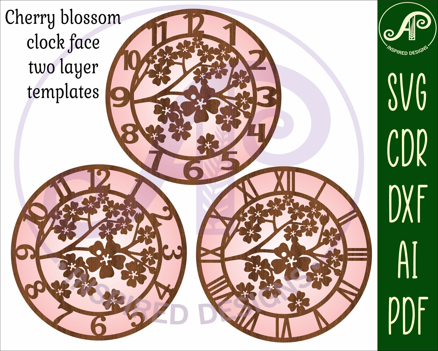 Cherry blossom clock template design