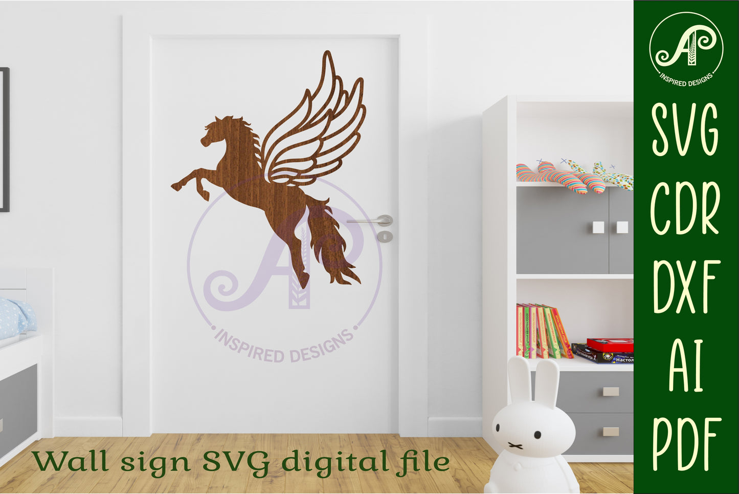 Pegasus wall sign design SVG / DXF / AI / PDF / CDR