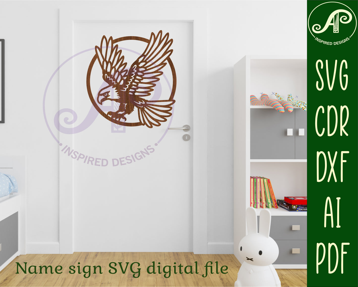 Eagle bird wall sign design SVG / DXF / AI / PDF / CDR