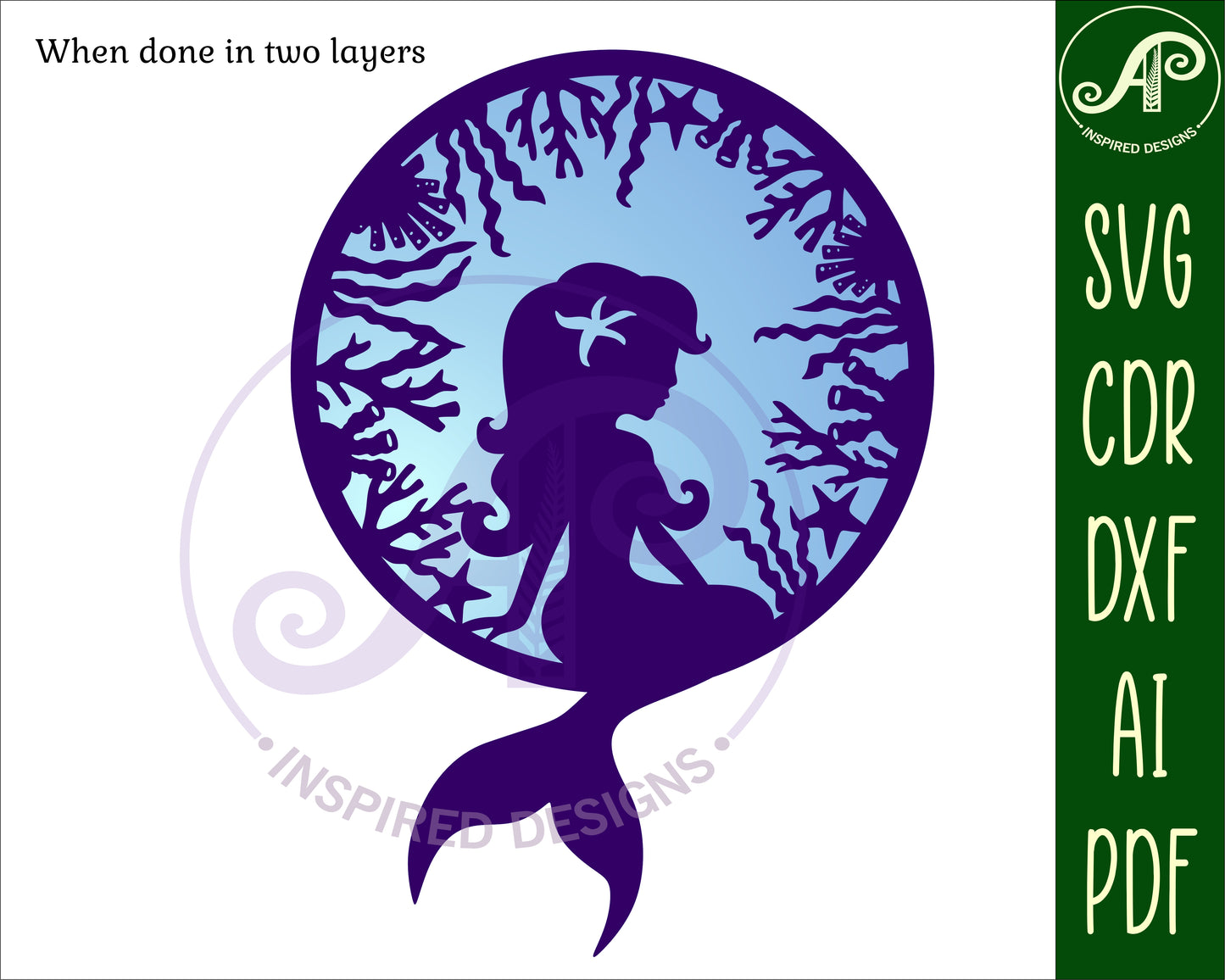 Mermaid wall sign design SVG / DXF / AI / PDF / CDR