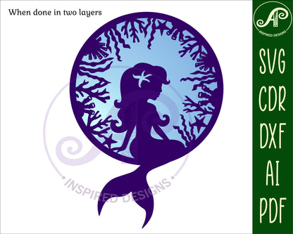 Mermaid wall sign design SVG / DXF / AI / PDF / CDR