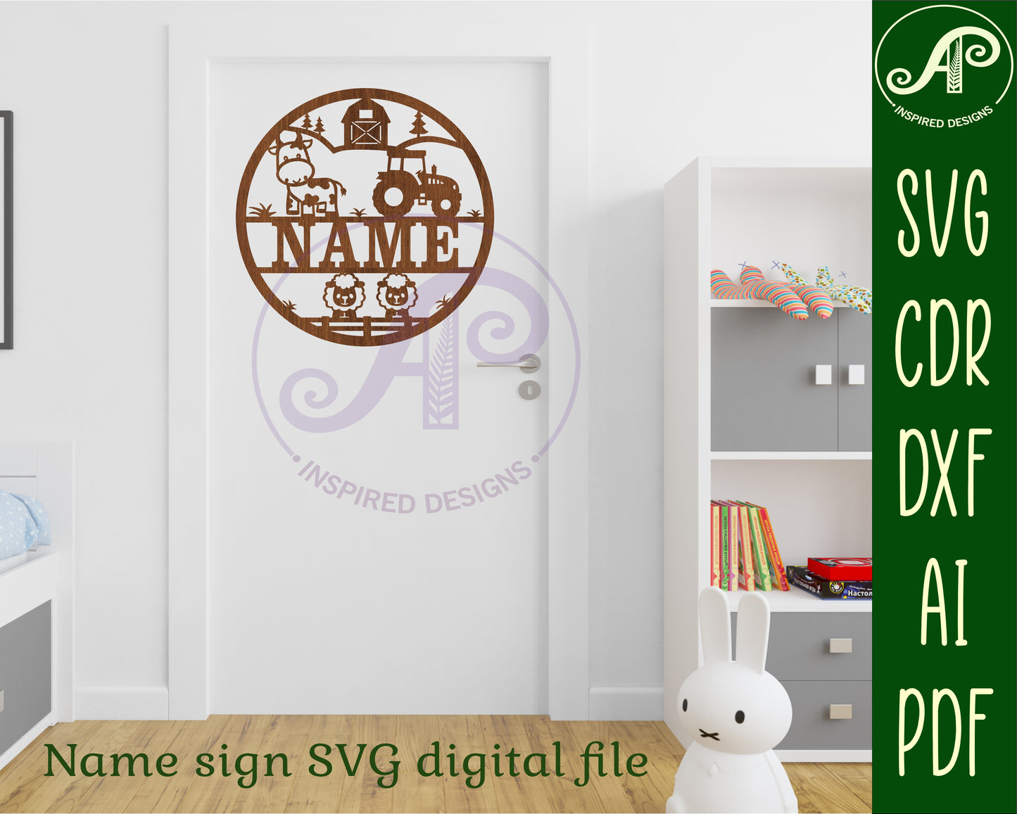 Farm name wall sign. SVG / DXF / AI / PDF / CDR