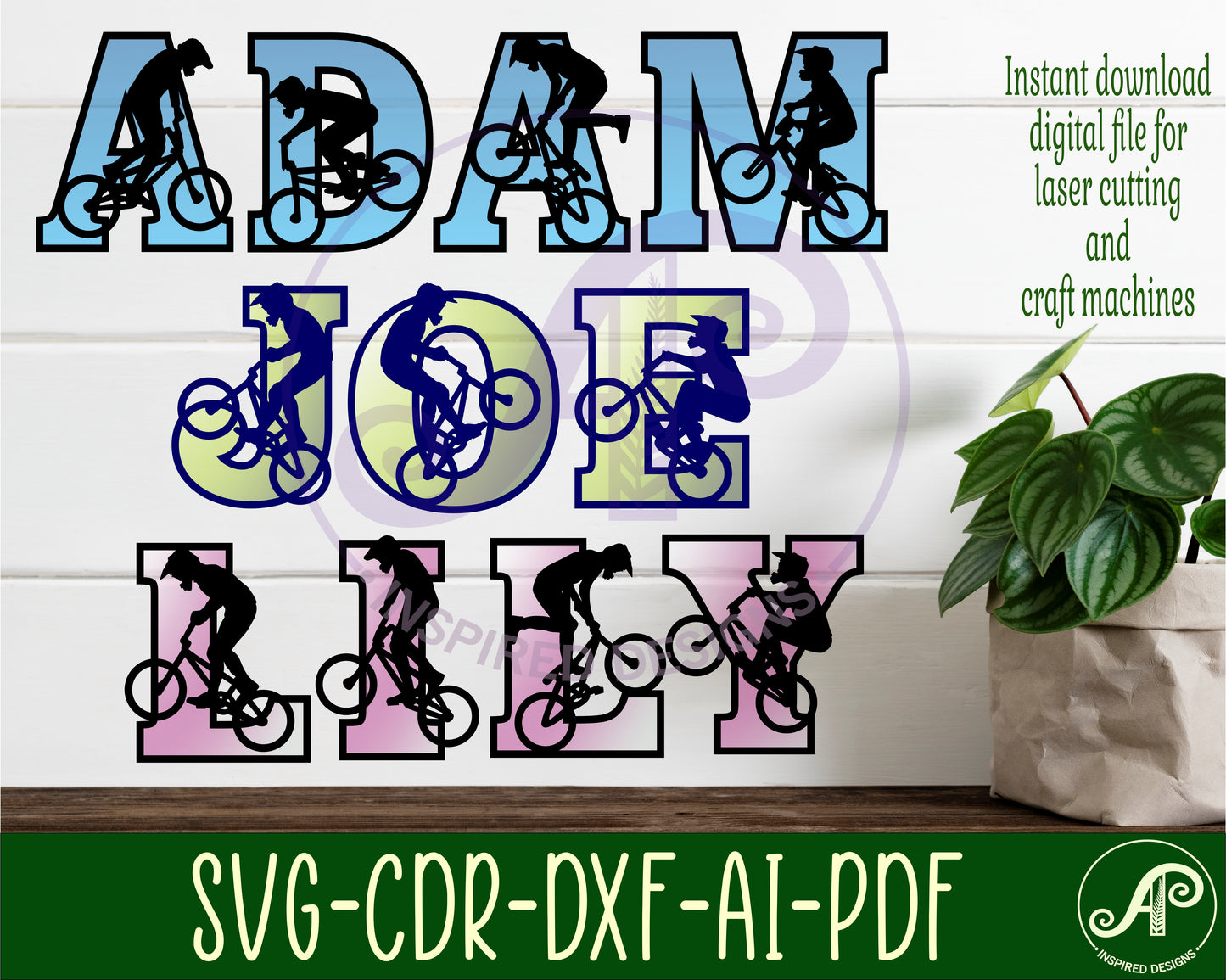 BMX alphabet letter set. 50 letter options