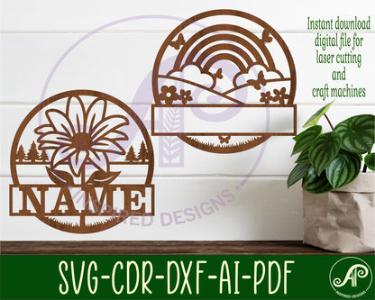 12 girls room name wall signs. SVG / DXF / AI / PDF / CDR