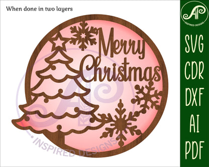 Merry Christmas / Happy Holidays wall sign design SVG / DXF / AI / PDF / CDR