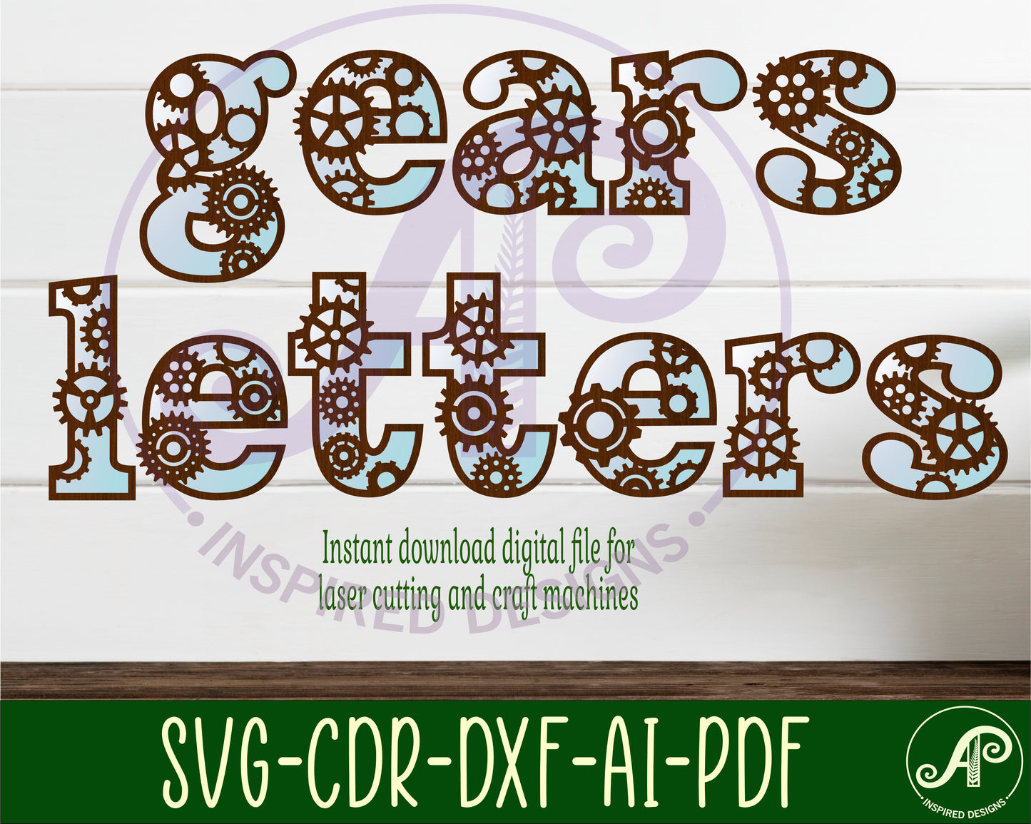 steampunk lower case alphabet letter set. 43 letter options