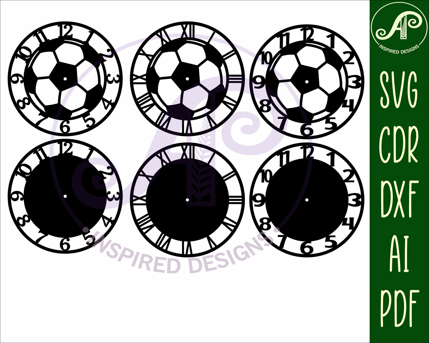 Soccer ball clock template design