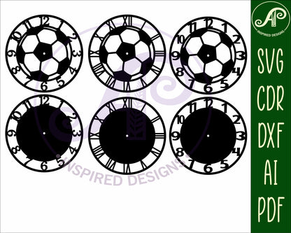 Soccer ball clock template design