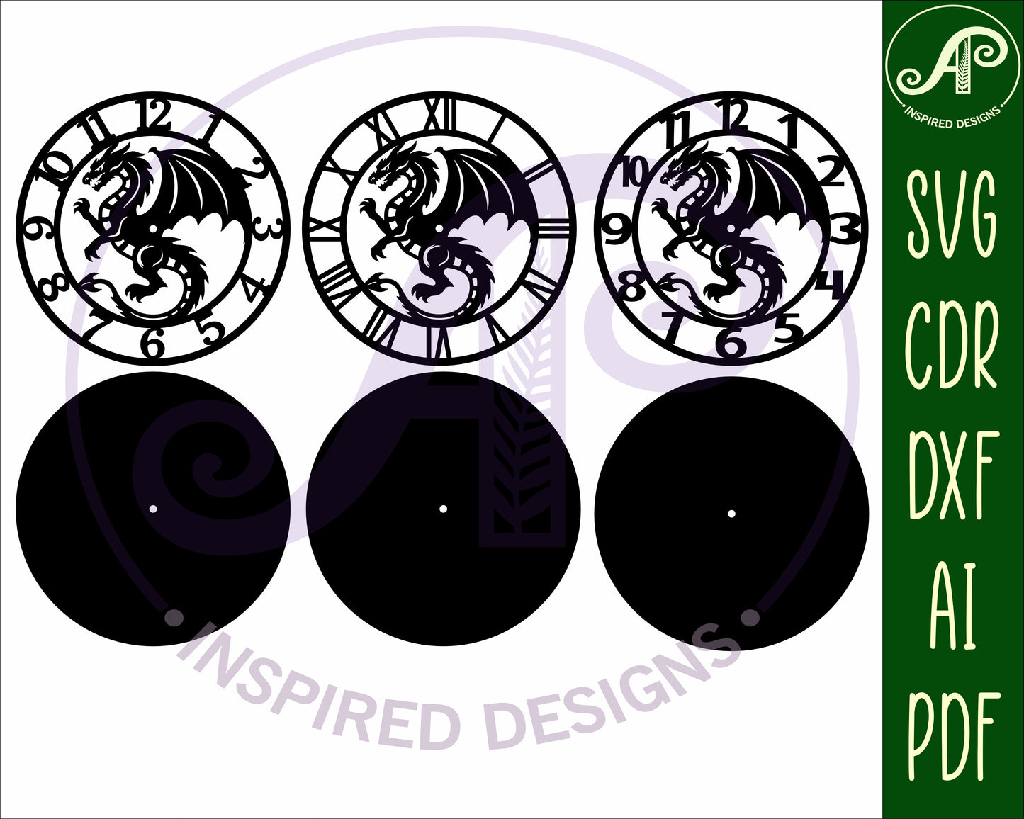 Dragon clock template design