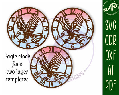 Eagle wall clock template designs