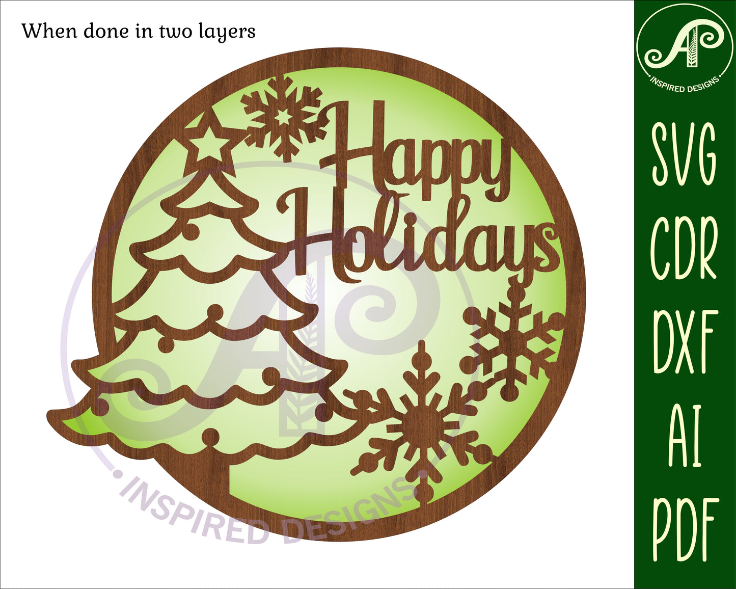 Merry Christmas / Happy Holidays wall sign design SVG / DXF / AI / PDF / CDR