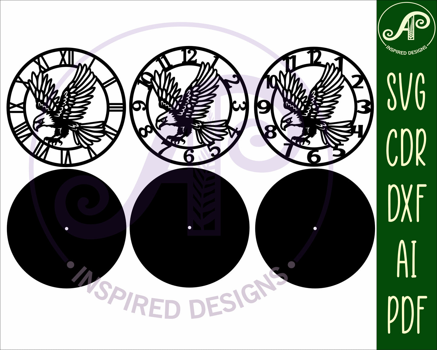 Eagle wall clock template designs