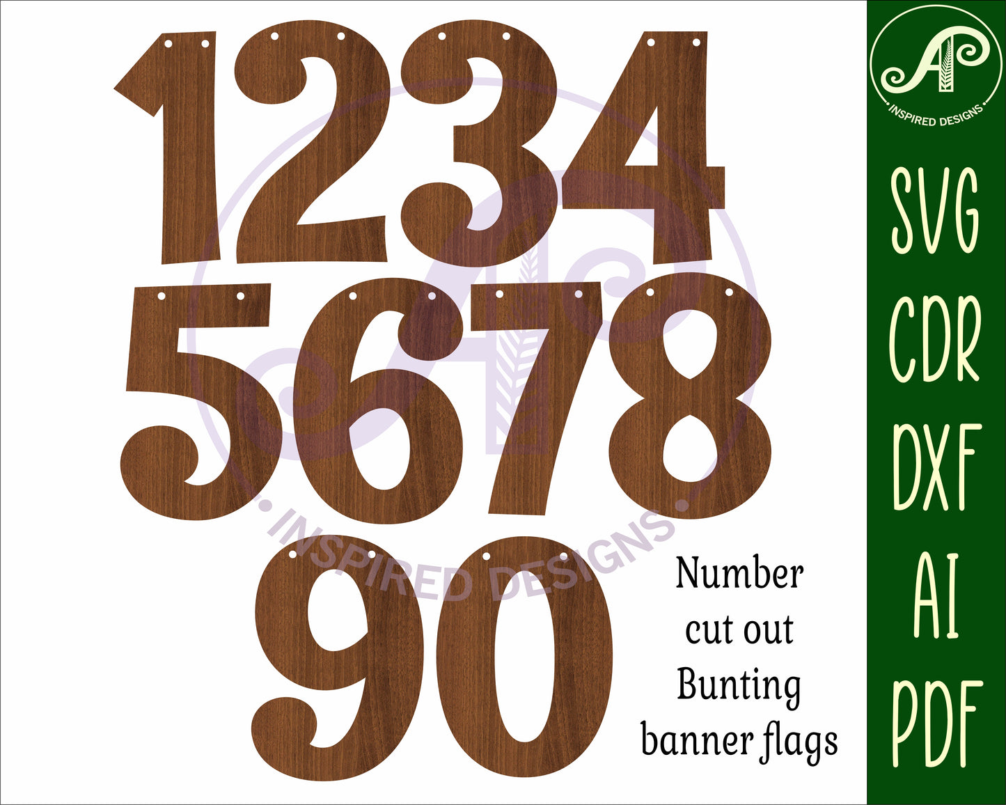 Number bunting banner flags set