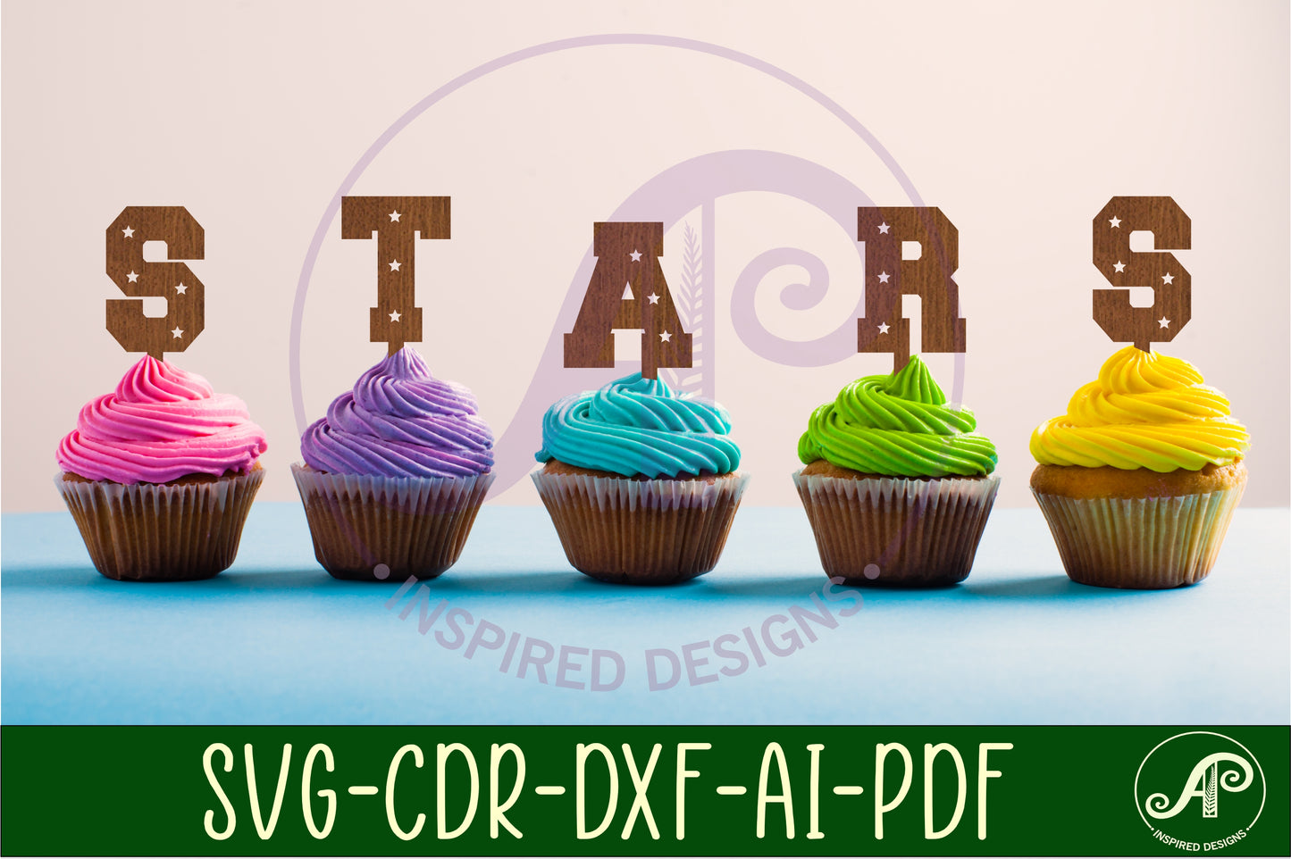 Star alphabet topper designs SVG / DXF / AI / PDF / CDR