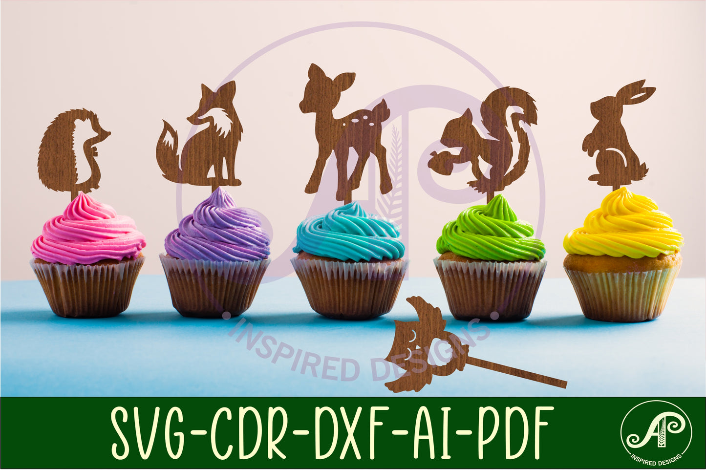 Woodland animal cake topper design SVG / DXF / AI / PDF / CDR