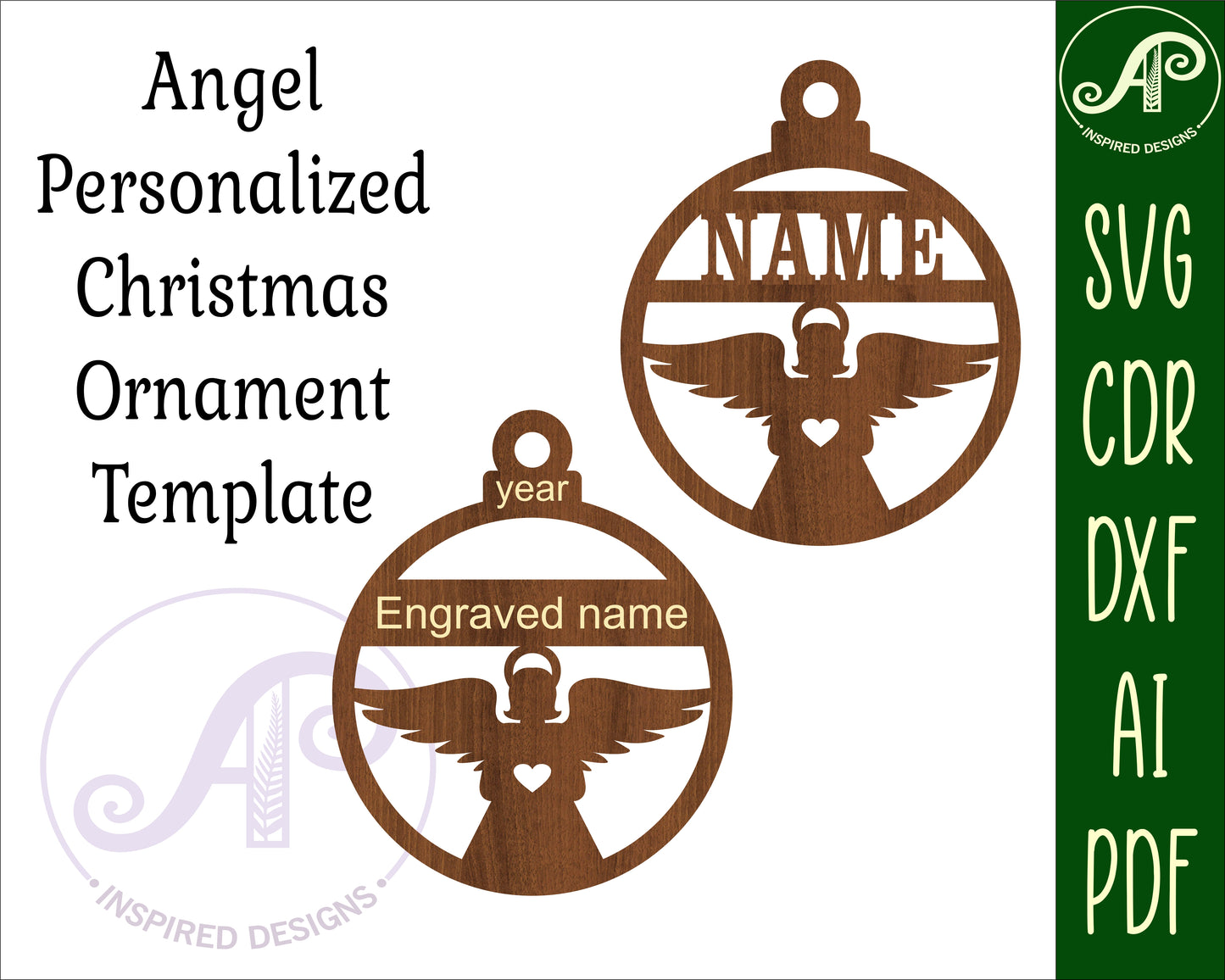 Angel ornament designs SVG / DXF / AI / PDF