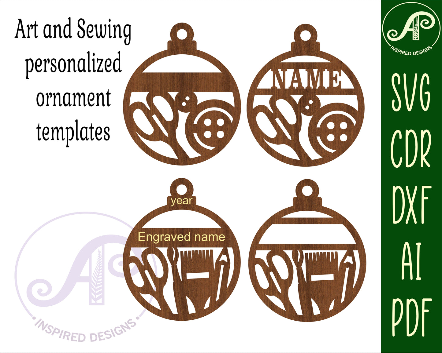 Art and Sewing ornament design SVG / DXF / AI / PDF