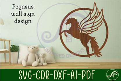 Pegasus wall sign design SVG / DXF / AI / PDF / CDR