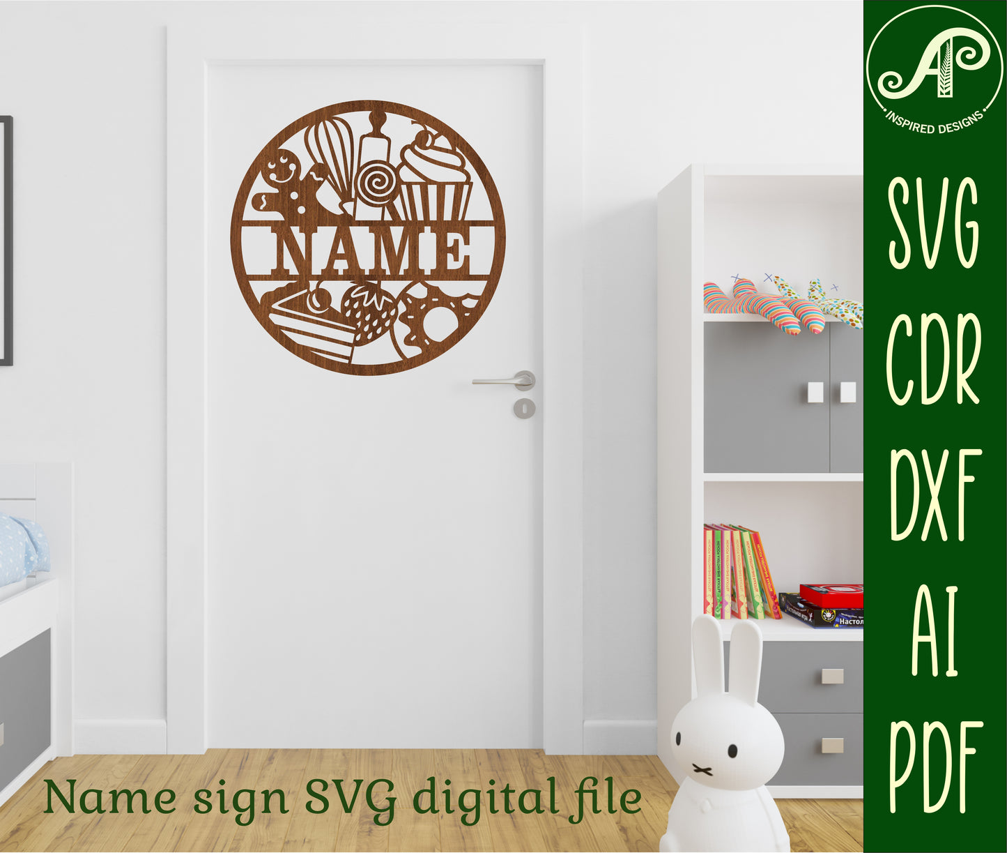 Baking name wall sign. SVG / DXF / AI / PDF / CDR